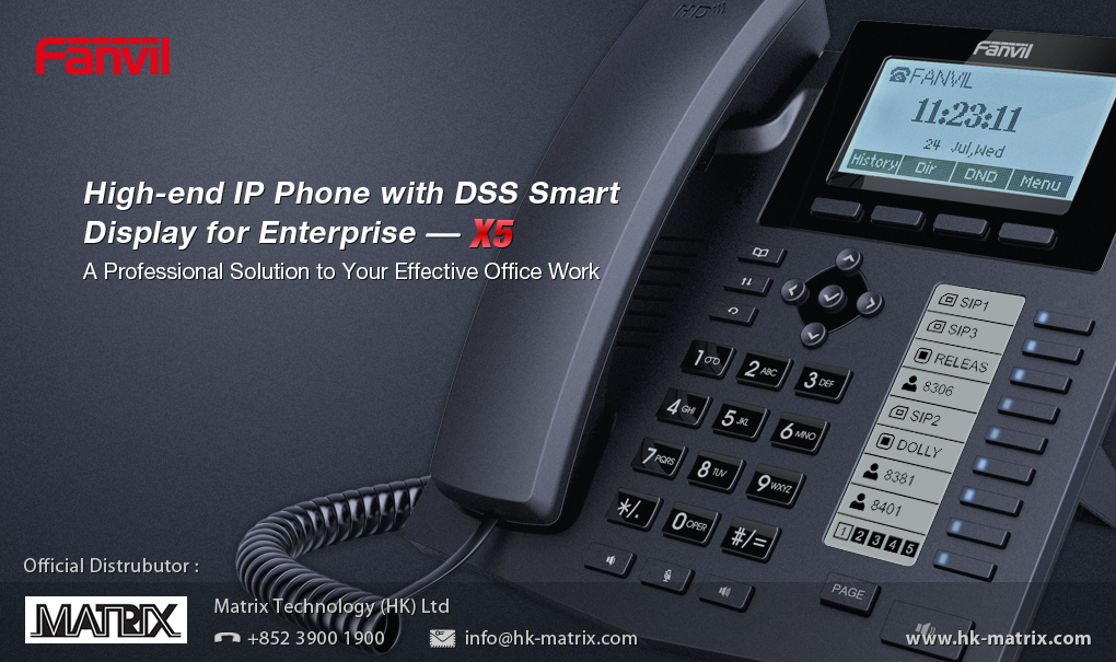 Fanvil X5 IP Phone with Intelligent DSS Key-mapping LCD display for Enterprise Application