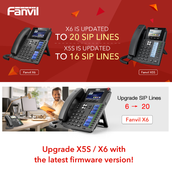 Fanvil X5S X6 New Firmware : Increase the Number of SIP Account